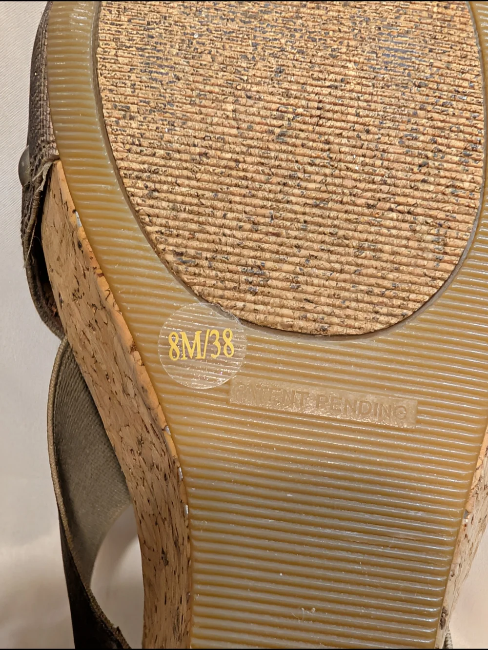 Lucky Brand Brown Crisscross Cork Wedge Sandals